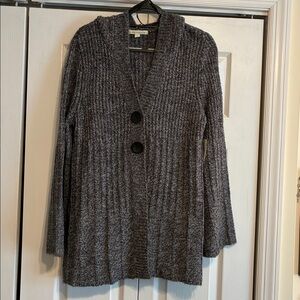 Debbie Morgan Heather Gray Knit Cardigan with Hood